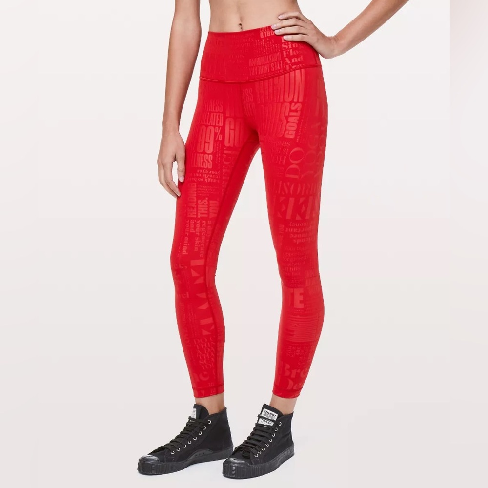 Lululemon Wunder Under Hi-Rise 7/8 Legging 20th Anniversary Red Size 4 EUC